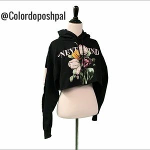 Civil Regime “Nevermind” Tulip Cropped Hoodie Blck